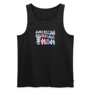 American Shorthair Groovy Shorthair Mom - Men's Premium Organic Tank Top - black - Front - AI Model Male 178 light (178cm)