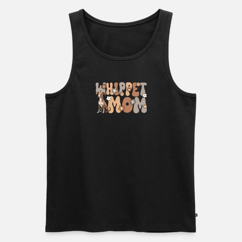 Whippet Groovy Whippet Mom - Männer Premium Bio Tank Top - Schwarz