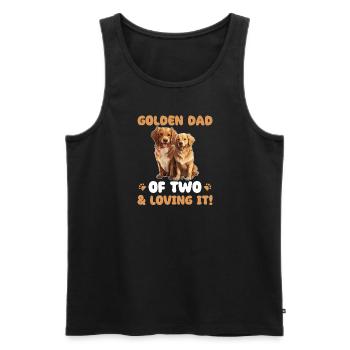 Golden Retriever Golden Dad of two - Men's Premium Organic Tank Top - black - Front - AI Model Male 178 light (178cm)