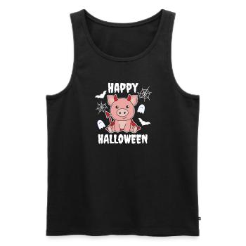 Cochon Joyeux Halloween Mignon Diable Sorcières Costume - Débardeur bio Premium Homme - noir - Devant - Michal (187cm)