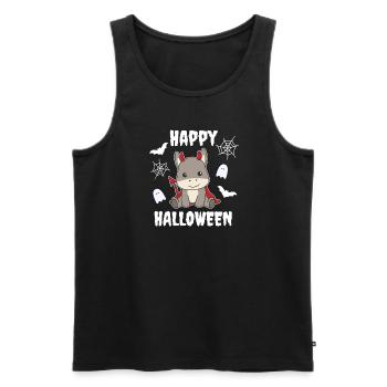 Âne Happy Halloween Déguisement de Diable - Débardeur bio Premium Homme - noir - Devant - Michal (187cm)