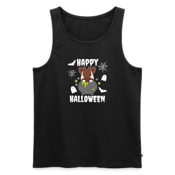 Okapi Happy Halloween Hexenkessel Fledermaus - Männer Premium Bio Tank Top - Schwarz - Vorne - Michal (187cm)