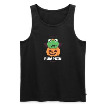 Grenouille Halloween Citrouille la plus mignonne Citrouille jamais - Débardeur bio Premium Homme - noir - Devant - Michal (187cm)