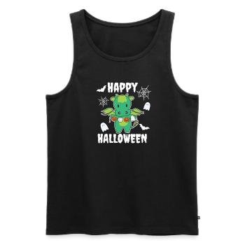 Dragon Happy Halloween Pumpkin Bat Costume - Men's Premium Organic Tank Top - black - Front - Michal (187cm)
