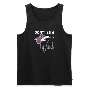 Katze Halloween Hexe Hexen don't be a basic witch - Männer Premium Bio Tank Top - Schwarz - Vorne - AI Model Male 178 light (178cm)