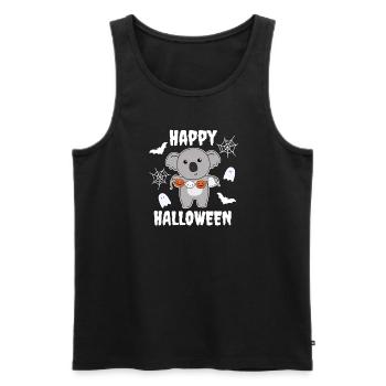Koala Happy Halloween Citrouille Chauve-souris Costume - Débardeur bio Premium Homme - noir - Devant - Michal (187cm)