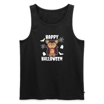 Cerf Joyeux Halloween Mignon Diable Vampire Costume - Débardeur bio Premium Homme - noir - Devant - Michal (187cm)