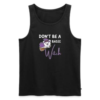 Eisbär Halloween Hexe Hexen don't be a basic witch - Männer Premium Bio Tank Top - Schwarz - Vorne - AI Model Male 178 light (178cm)
