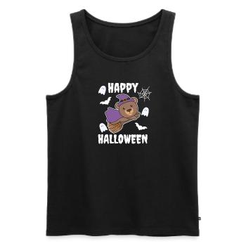 Ours Happy Halloween Sorcière Enfants Costume de Sorcière - Débardeur bio Premium Homme - noir - Devant - Michal (187cm)