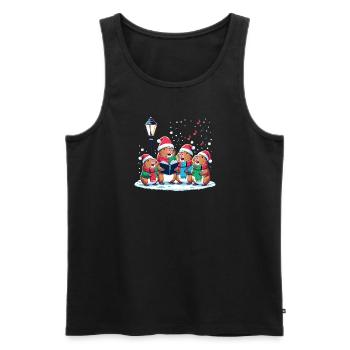 Noël festif Capybara d’hiver - Débardeur bio Premium Homme - noir - Devant - Michal (187cm)