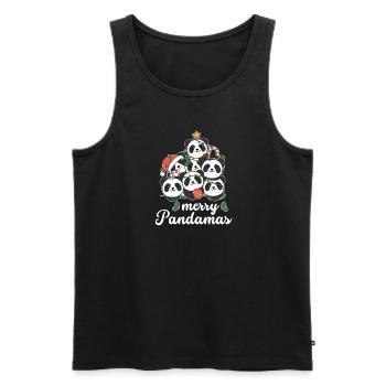 Merry Pandamas Pun Panda Christmas - Men's Premium Organic Tank Top - black - Front - Michal (187cm)