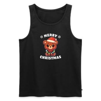 Christmas Fairy Lights Malay Bear - Men's Premium Organic Tank Top - black - Front - AI Model Male 178 light (178cm)