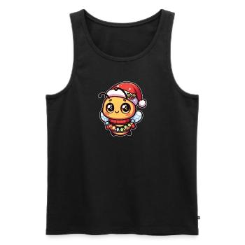 Christmas Hat Christmas Light Chain Bee - Men's Premium Organic Tank Top - black - Front - AI Model Male 178 light (178cm)