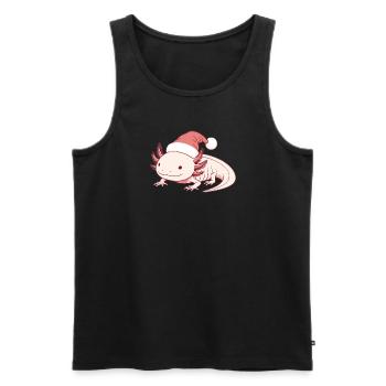 Axolotl Noël Mignon Axolotls Joyeux Noël - Débardeur bio Premium Homme - noir - Devant - Michal (187cm)