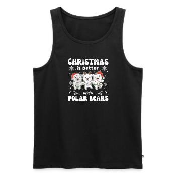 Noël est meilleur avec les ours polaires - Débardeur bio Premium Homme - noir - Devant - Michal (187cm)