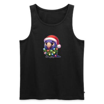 Christmas Hat Christmas Fairy Lights - Men's Premium Organic Tank Top - black - Front - AI Model Male 178 light (178cm)