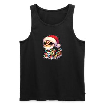 Fées de Noël Gecko léopard - Débardeur bio Premium Homme - noir - Devant - Michal (187cm)