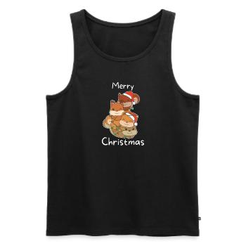 Squirrel Christmas Tree Christmas Animals - Men's Premium Organic Tank Top - black - Front - Michal (187cm)