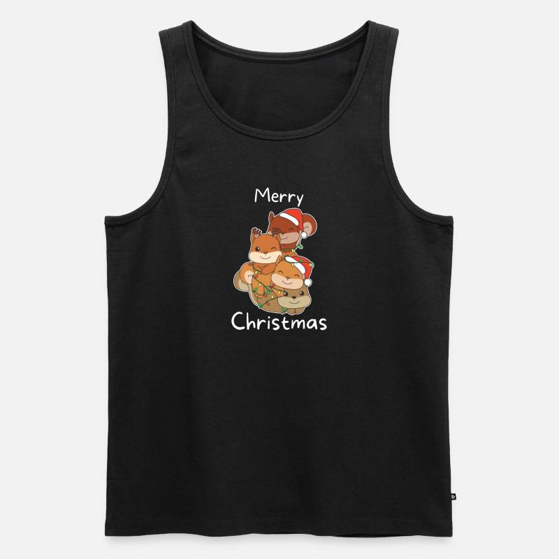 Eichhörnchen Weihnachtsbaum Weihnachts Tiere - Männer Premium Bio Tank Top - Schwarz