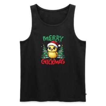 Merry Chickma's Funny Chick Christmas - Men's Premium Organic Tank Top - black - Front - AI Model Male 178 light (178cm)