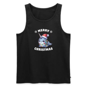 Christmas Hat Christmas Fairy Lights Narwhal - Men's Premium Organic Tank Top - black - Front - Michal (187cm)