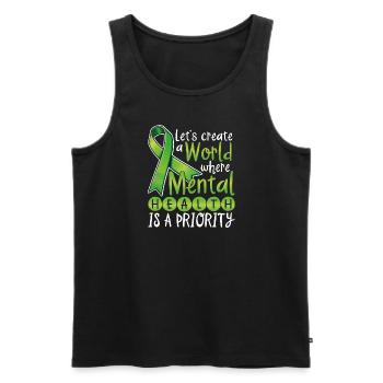Let's Create A World where mental health is a - Männer Premium Bio Tank Top - Schwarz - Vorne - Michal (187cm)
