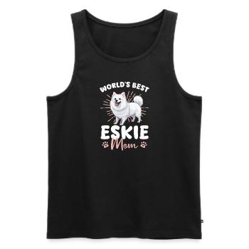 Américain Esquimau Chien Chien Eskie maman - Débardeur bio Premium Homme - noir - Devant - Michal (187cm)