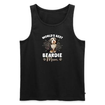 Bearded Collie Dog Beardie Mom - Men's Premium Organic Tank Top - black - Front - AI Model Male 178 light (178cm)
