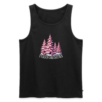 Joyeux Noël en rose Fête de Noël - Débardeur bio Premium Homme - noir - Devant - AI Model Male 178 light (178cm)
