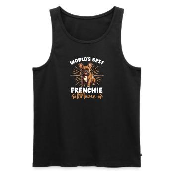 French Bulldog Dog Frenchie Mama - Männer Premium Bio Tank Top - Schwarz - Vorne - Michal (187cm)