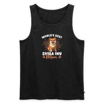 Shiba Inu Groovy Shiba Mom - Männer Premium Bio Tank Top - Schwarz - Vorne - Michal (187cm)