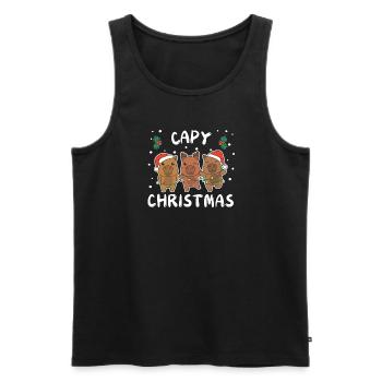 Merry Christmas süßes Capybara Weihnachtliches - Männer Premium Bio Tank Top - Schwarz - Vorne - Michal (187cm)