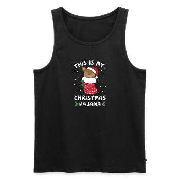Das Ist Mein Weihnachtspyjama, Süßes Reh - Männer Premium Bio Tank Top - Schwarz - Vorne - AI Model Male 178 light (178cm)