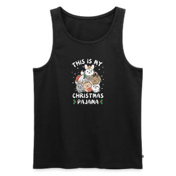 Pyjama de Noël lapin de Noël - Débardeur bio Premium Homme - noir - Devant - Michal (187cm)