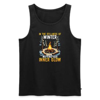 In Der Stille Des Winters Finden Wir Unser - Männer Premium Bio Tank Top - Schwarz - Vorne - Michal (187cm)