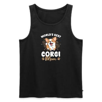 Welsh Corgi Pembroke Chien Corgi maman - Débardeur bio Premium Homme - noir - Devant - Michal (187cm)