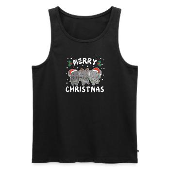 Joyeux Noël Mignon Éléphant Noël - Débardeur bio Premium Homme - noir - Devant - Michal (187cm)