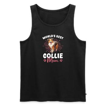Long-haired Collie World's best Collie Mom - Men's Premium Organic Tank Top - black - Front - Michal (187cm)