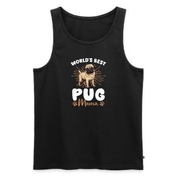 Mops Groovy Mops Mama - Männer Premium Bio Tank Top - Schwarz - Vorne - AI Model Male 178 light (178cm)