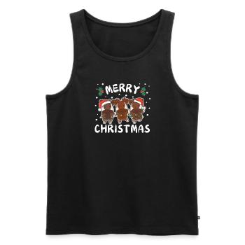 Merry Christmas süßes Okapi Weihnachtliches Okapis - Männer Premium Bio Tank Top - Schwarz - Vorne - Michal (187cm)