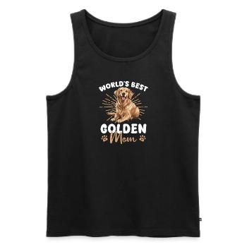 Golden Retriver Groovy Golden Mom - Débardeur bio Premium Homme - noir - Devant - Michal (187cm)