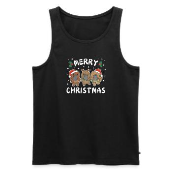 Joyeux Noël Ornithorynque mignon - Débardeur bio Premium Homme - noir - Devant - Michal (187cm)