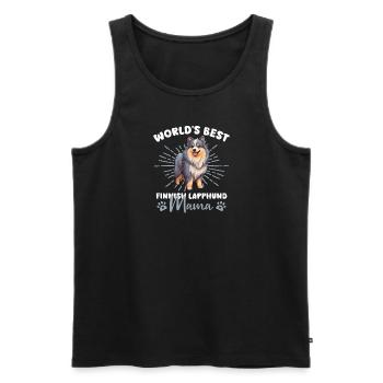 Finnish Lapphund Groovy Lapphund Mama - Männer Premium Bio Tank Top - Schwarz - Vorne - AI Model Male 178 light (178cm)