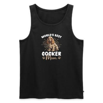 Cocker anglais Cocker Spaniel Groovy Cocker Mom - Débardeur bio Premium Homme - noir - Devant - AI Model Male 178 light (178cm)