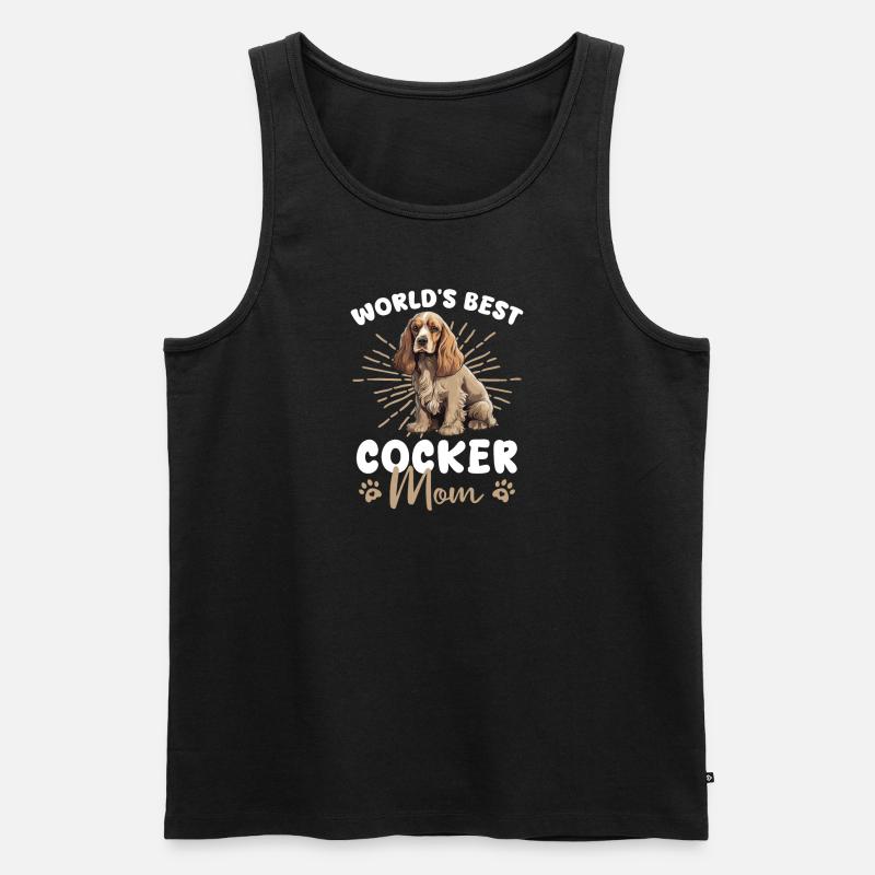 Cocker anglais Cocker Spaniel Groovy Cocker Mom - Débardeur bio Premium Homme - noir