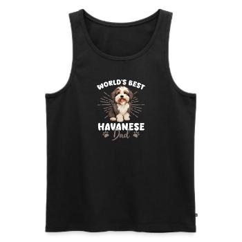 Havaneser Dog Havanese Dad - Men's Premium Organic Tank Top - black - Front - Michal (187cm)