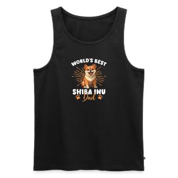 Shiba Inu Groovy Shiba Dad - Männer Premium Bio Tank Top - Schwarz - Vorne - Michal (187cm)