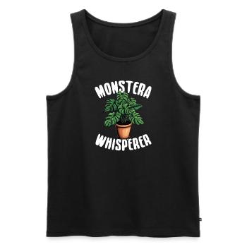 Monstera Whisperer – Monstera-pflanzenliebhaber - Männer Premium Bio Tank Top - Schwarz - Vorne - AI Model Male 178 light (178cm)