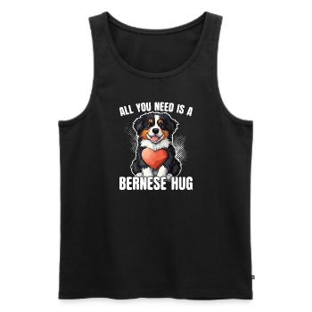Bernese Mountain Dog Bernese Hug - Men's Premium Organic Tank Top - black - Front - AI Model Male 178 light (178cm)