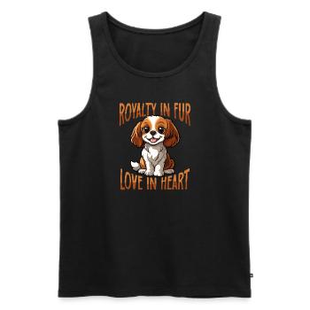 Cavalier King Charles Spaniel Royauté en Fourrure - Débardeur bio Premium Homme - noir - Devant - Michal (187cm)